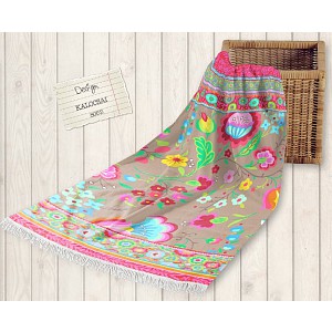 Plážová osuška DeLuxe Happiness 100x180 - Kalocsai