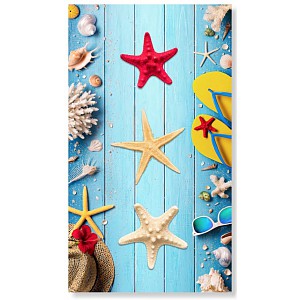 Plážová osuška DeLuxe Velur 100x180 - Beachy blue