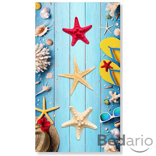 Plážová osuška DeLuxe Velur 100x180 - Beachy blue