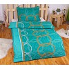 Krepové povlečení ECONOMY 140x200+70x90 Tyrkysové kruhy