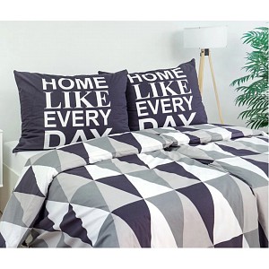 Prodloužené bavlněné povlečení 140x220+70x90 Home grey