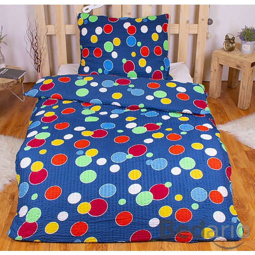 Krepové povlečení ECONOMY 140x200+70x90 Barevné puntíky