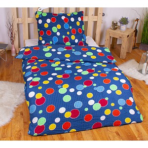 Krepové povlečení ECONOMY 140x200+70x90 Barevné puntíky