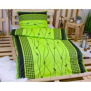 Bavlněné povlečení 140x200+70x90 Lana zelená