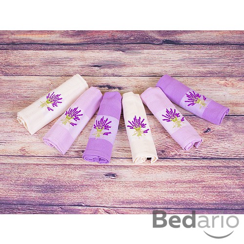 Lavender dárkový set - vaflové utěrky 6ks