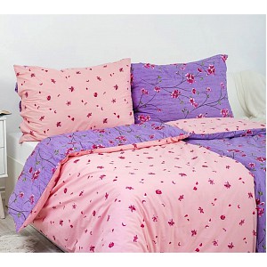 Bavlněné povlečení DELUXE 140x200+70x90 Fleur fialová