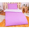 Krepové povlečení DELUXE 140x200+70x90 kvítek-pruh fialový