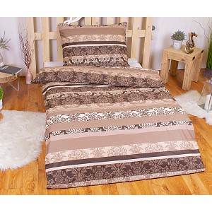 Luxusní RANFORCE Bavlněné povlečení 140x200+70x90 Jeny brown