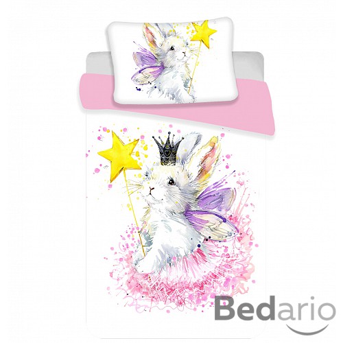 Bavlněné povlečení do postýlky 100x135+40x60 Bunny white