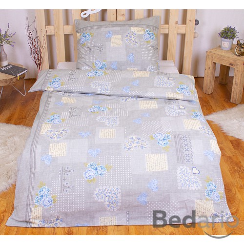 Bavlněné povlečení 140x200+70x90 Hearts patchwork