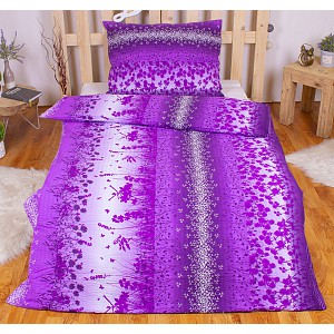 Krepové povlečení DELUXE 140x200+70x90 Fialová louka