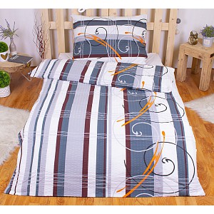 Krepové povlečení DELUXE 140x200+70x90 Šedá poezie