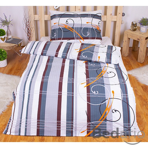 Krepové povlečení DELUXE 140x200+70x90 Šedá poezie