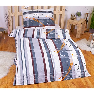 Krepové povlečení DELUXE 140x200+70x90 Šedá poezie