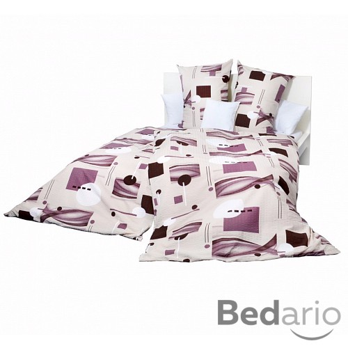 Bavlněné povlečení 140x200+70x90 Scarlet šedo-fialová