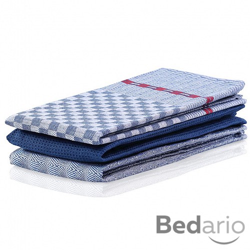 Zvýhodněná sada 3ks kuchyňských utěrek LOUIE COLLECTION - Modrá variace