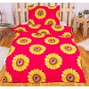 Krepové povlečení ECONOMY 140x200+70x90 Slunečnice červené