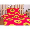Krepové povlečení ECONOMY 140x200+70x90 Slunečnice červené
