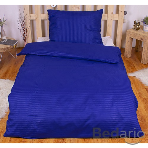 Povlečení mikrovlákno DeLuxe 140x200+70x90 Proužek tmavě modrý