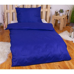 Povlečení mikrovlákno DeLuxe 140x200+70x90 Proužek tmavě modrý