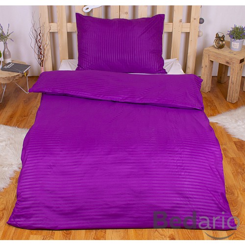 Povlečení mikrovlákno DeLuxe 140x200+70x90 Proužek fialový