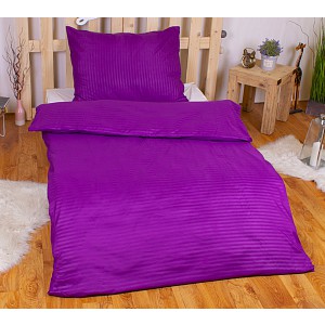 Povlečení mikrovlákno DeLuxe 140x200+70x90 Proužek fialový