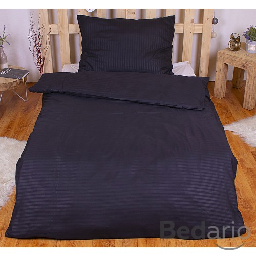 Povlečení mikrovlákno DeLuxe 140x200+70x90 Proužek černý