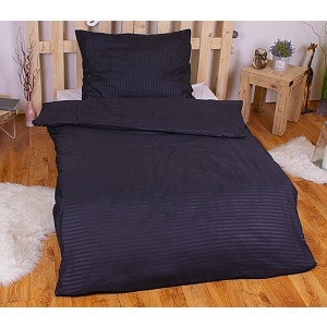 Povlečení mikrovlákno DeLuxe 140x200+70x90 Proužek černý