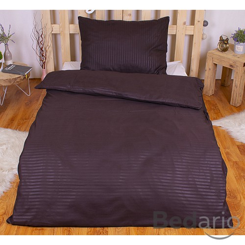 Povlečení mikrovlákno DeLuxe 140x200+70x90 Proužek hnědý