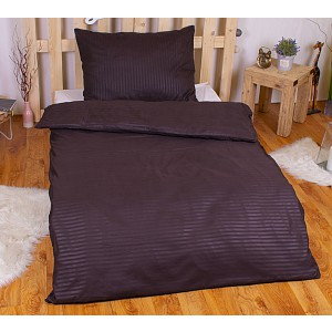 Povlečení mikrovlákno DeLuxe 140x200+70x90 Proužek hnědý