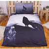 3D povlečení 140x200+70x90 Black Wolf