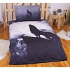 3D povlečení 140x200+70x90 Black Wolf