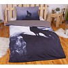 3D povlečení 140x200+70x90 Black Wolf
