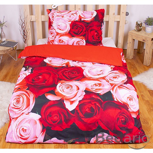 3D povlečení 140x200+70x90 Rose garden