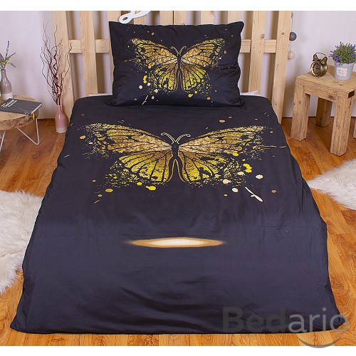 3D povlečení 140x200+70x90 Golden butterfly