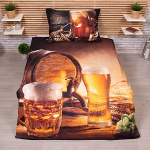 3D povlečení 140x200+70x90 Golden beer