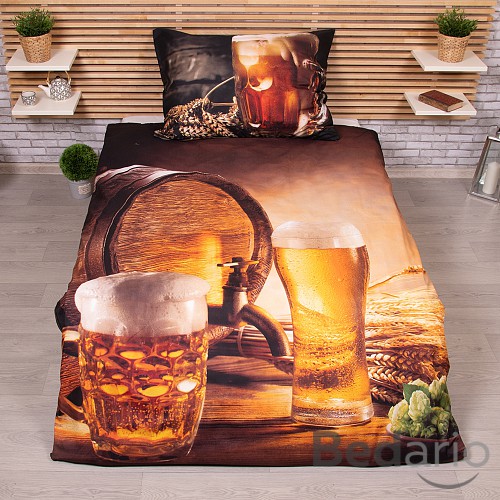 3D povlečení 140x200+70x90 Golden beer