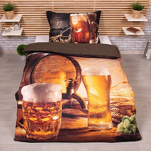 3D povlečení 140x200+70x90 Golden beer