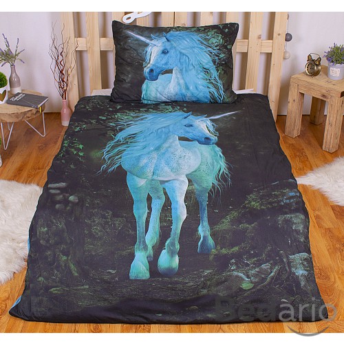 3D povlečení 140x200+70x90 Forest Unicorn