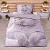 3D povlečení 140x200+70x90 Grey cat