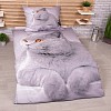 3D povlečení 140x200+70x90 Grey cat