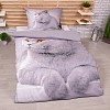 3D povlečení 140x200+70x90 Grey cat