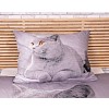 3D povlečení 140x200+70x90 Grey cat