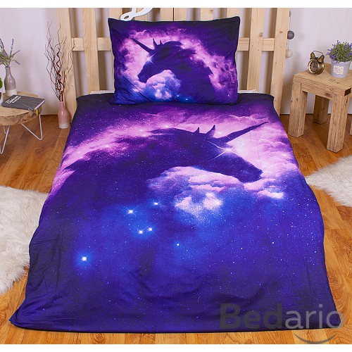 3D povlečení 140x200+70x90 Jednorožec Night sky