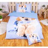 Sedmidílná sada 3D povlečení 140x200+70x90 Winter puppy