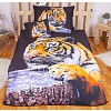Sedmidílná sada 3D povlečení 140x200+70x90 Číhající tygr