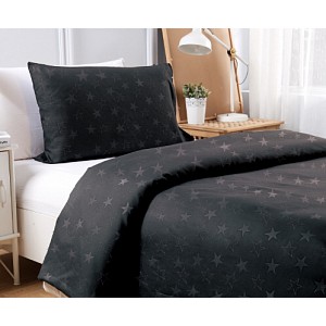 Povlečení mikrovlákno DeLuxe 140x200+70x90 Hvězda černá