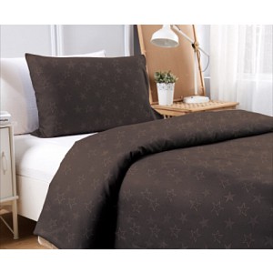 Povlečení mikrovlákno DeLuxe 140x200+70x90 Hvězda hnědá