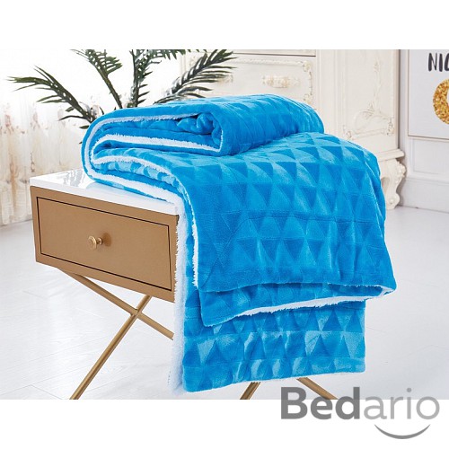 Deka beránek 150x200 - Triangles - Modrá