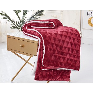 Deka beránek 150x200 - Triangles - Červená